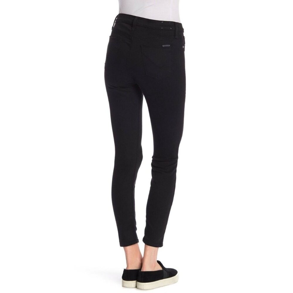 Hudson Natalie Super Skinny Mid Rise Raw Hem Jeans Black Stretchy 29 NWOT - Picture 9 of 12